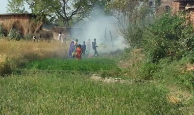 मङई में लगी आग लाखों का सामान जलकर राख