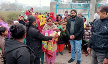 जरूरतमंदों को किये गर्म कम्बल का वितरण