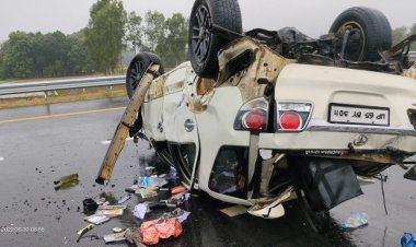 बिरहा गायक विजय लाल यादव की गाड़ी का भयंकर एक्सीडेंट