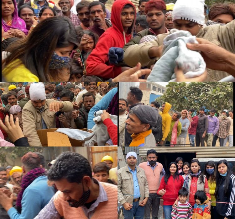 ईएमसीटी के द्वारा 500 मज़दूर परिवारों को किया गया कपड़ों का वितरण