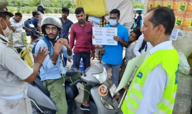 सेक्टर 101 मेट्रो स्टेशन के पास 'ईद पर सड़क सुरक्षा की ईदी'