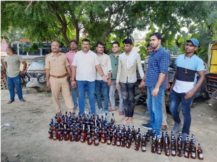 शराब तस्कर गिरफ्तार, बङी संख्या मे अवैध शराब बरामद