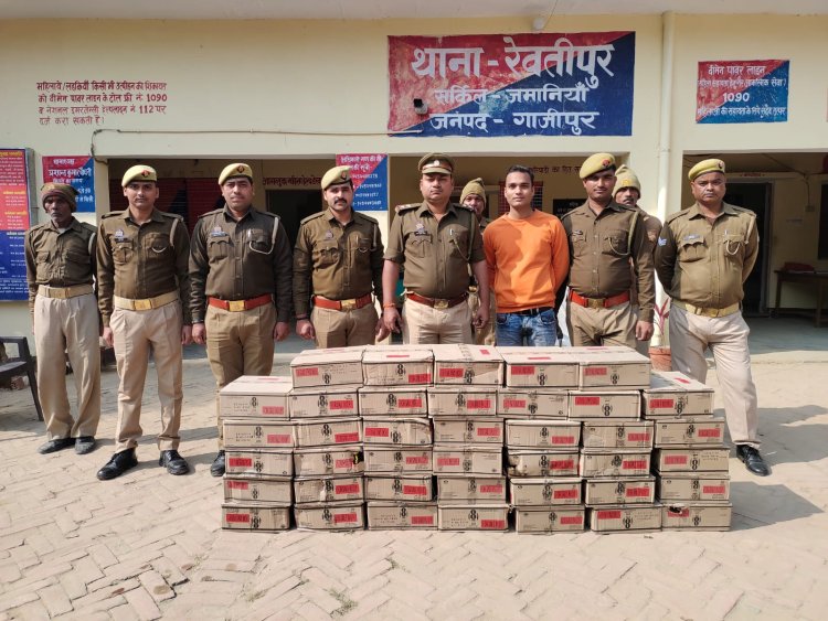 चालीस पेटी अवैध शराब व स्कार्पियो बरामद  , ड्राइवर फरार