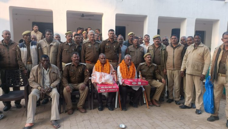 होमगार्ड जवान के विदाई मे भावुक हआ थाना परिसर