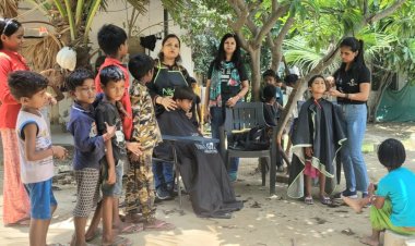 ईएमसीटी ने कराया ज्ञानशाला के बच्चों का निशुल्क सलून स्टाइल हेयर कट