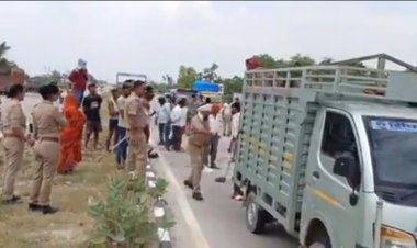 सड़क दुर्घटना में पत्नी की मौत पति की हालत गम्भीर