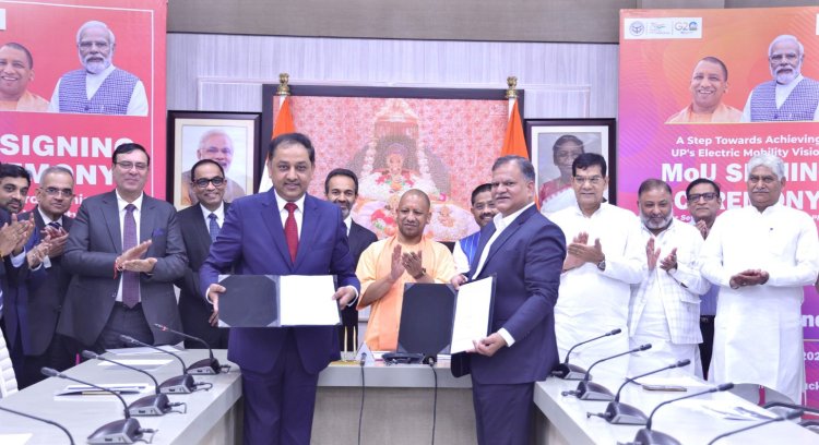 उत्तर प्रदेश में इलेक्ट्रिक व्हीकल मैन्युफैक्चरिंग प्लान्ट स्थापित करने के लिए 1000 करोड़ रूपए का एमओयू साइन