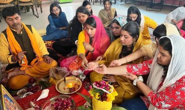 आईएमएस में वैदिक मंत्रोच्चार से हुई मां सरस्वती की पूजा