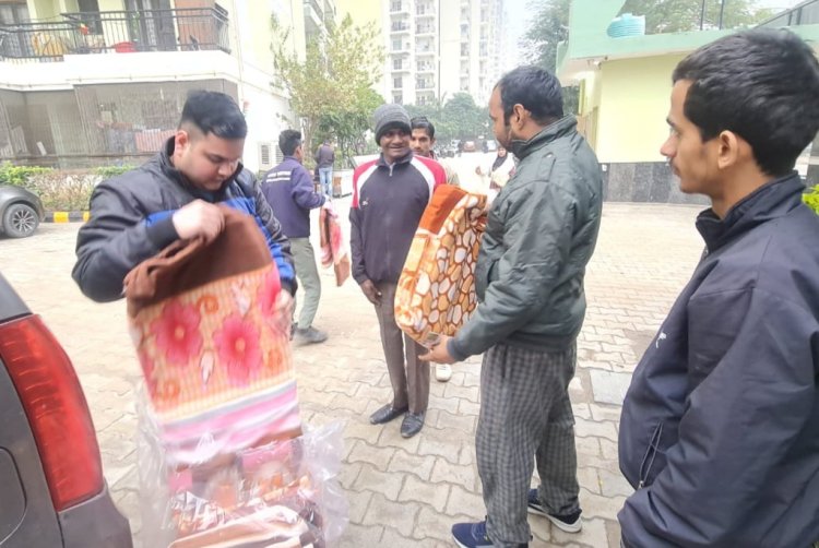 बढ़ती ठंड को देखते हुए नेफोमा ने कंबल वितरण की शुरुवात की गई 
