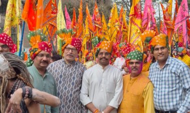 भगवान बाबा खाटू श्याम की निशान शोभा यात्रा का हुआ स्वागत 