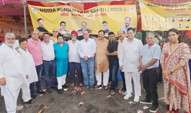 नोएडा पंजाबी एकता समिति ने लगाई शरबत की छबील, हजारों लोगों को दिलाई गर्मी से राहत