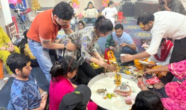 सावन माह को लेकर दिव्यांग बच्चों ने किया भगवान शिव का रुद्राभिषेक
