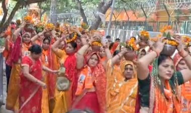 सेक्टर 82 पाकेट 12 में कलशयात्रा के साथ शुरू हुआ श्री राम कथा