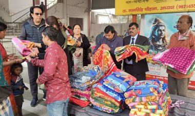शनि मंदिर परिसर में हुई कम्बल वितरण सेवा एवं विशाल भंडारा