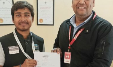 युवा मिसाइल मैन प्रखर को अंतर्राष्ट्रीय भौतिकी शिखर सम्म्मेलन में शामिल होने के लिए अमेरिका से बुलावा