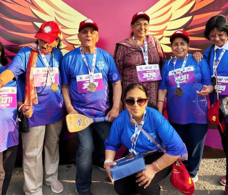 जेवीसीसी लाफ्टर क्लब ने महिला दिवस पर भारतीय तटरक्षक बल की 10K रन में भाग लिया