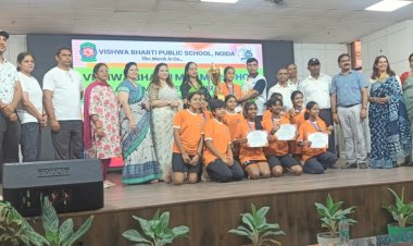 विश्व भारती विमेन वेलफेयर इंस्टीट्यूट की मिनी मैराथन में 200 छात्रों ने लिया भाग