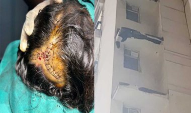 ग्रेट वैल्यू शरणम सोसाइटी में हुआ हादसा, मेड के सिर पर गिरा RCC का टुकड़ा, लगे 12 टांके