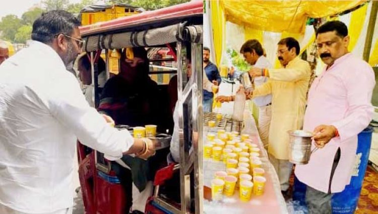 संतुष्टि सेवा फाउंडेशन ने किया शरबत वितरण