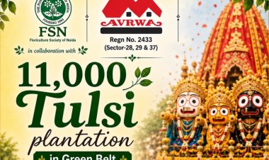 जगन्नाथ रथ यात्रा के पावन अवसर पर गोल्फ कोर्स मेट्रो ग्रीन बेल्ट में 11,000 तुलसी पौधों का महाअभियान